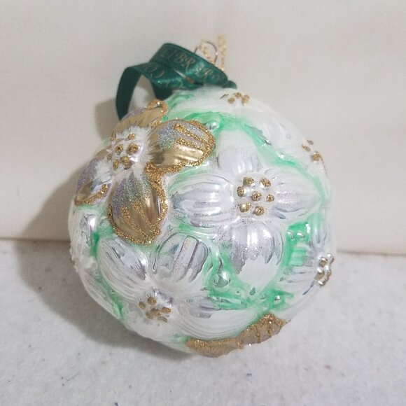 The Garden of Mary Vatican Library Collection Blown‎ Ornament floral white gold - Picture 3 of 9